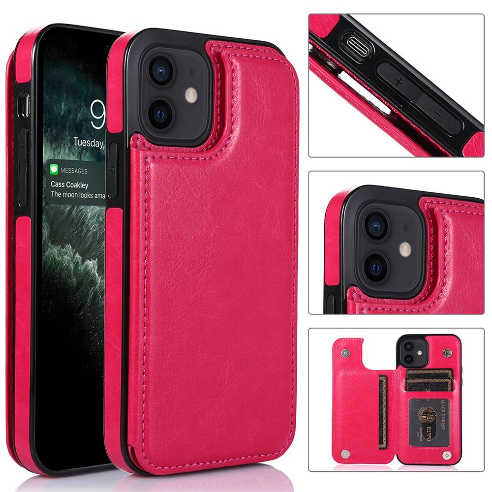 iPhone 12 - Practical and stylish case with card holder Rose gold - Image 7