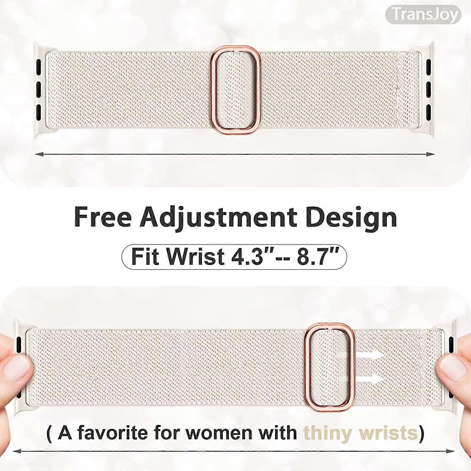 5-pack Nylon Stretch Band Compatible with Apple Watch 42mm 44mm 45mm Women Men, Fabric Elastic Bracelet Solo Loop Band for iWat—max - Image 3