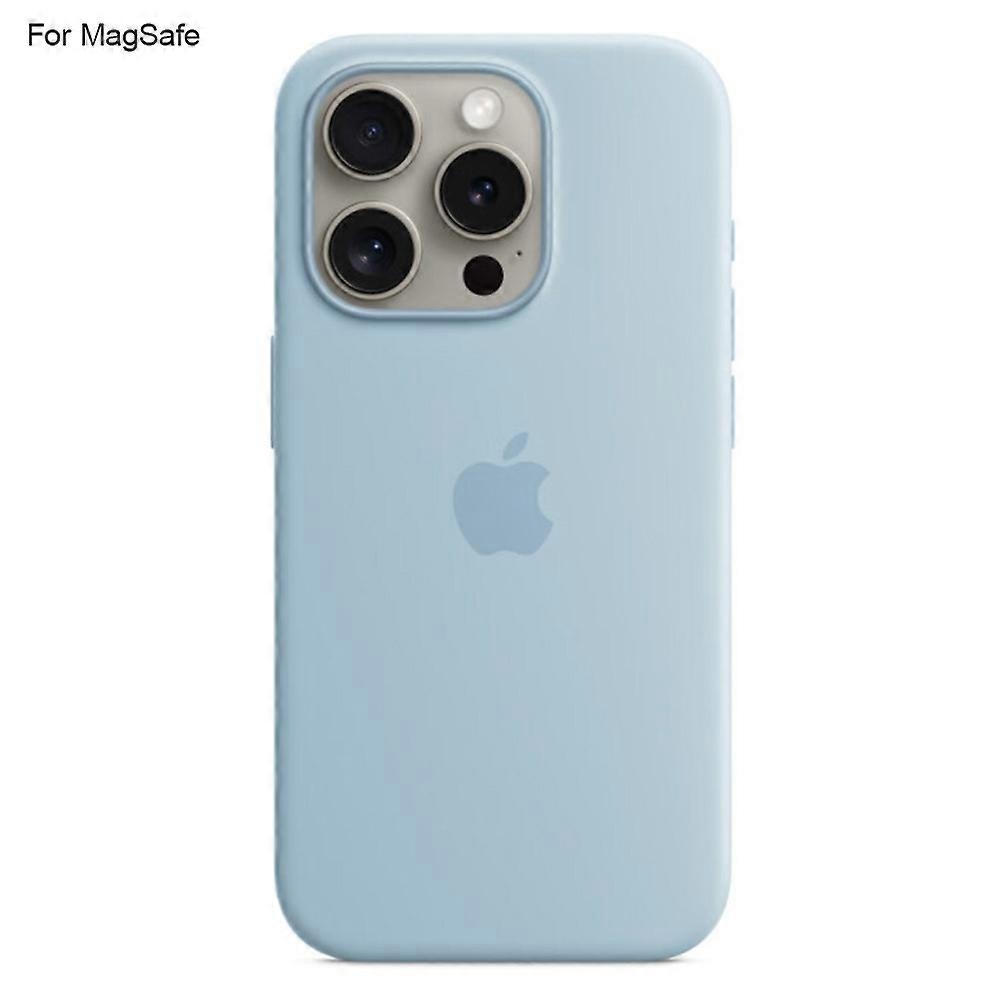 Compatible with iPhone 15 Pro Case MagSafe Liquid Silicone Back [Induction Popover] - Perfect Baby Blue_MGF Baby Blue - Image 1