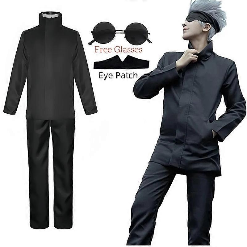 Anime Jujutsu Kaisen Gojo Satoru Cosplay Costume Eyepatch Wig Glasses Outfit Halloween Costumes for Men - Perfect Wig B Only S-max Wig B Only S - Image 4
