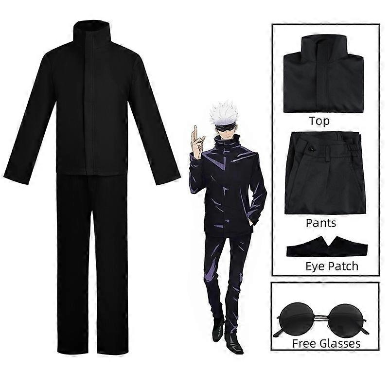 Anime Jujutsu Kaisen Gojo Satoru Cosplay Costume Eyepatch Wig Glasses Outfit Halloween Costumes for Men - Perfect Wig B Only S-max Wig B Only S - Image 5