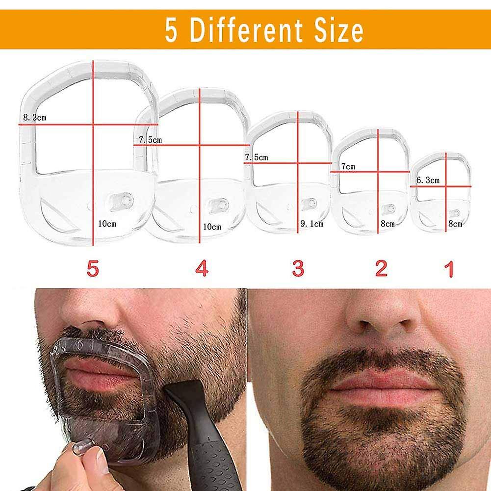 Sizes Goatee Shaving Template Beard Guide Shaper Beard Shaping & Styling Template For Men White - Image 3