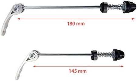 Road and Mountain Bike MTB Wheel Hub Front and Rear Quick Release Skewer Clamp Bolt Lever Axle QR 145/180 mm, a Pair Silver Silver Silver - Image 4
