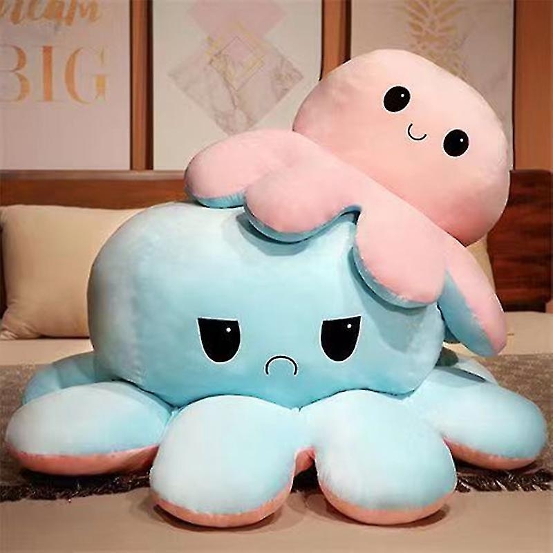 Double-sided blue octopus plush toy, large plush octopus pillow toy blue - Perfect Blue 90cm-max Blue 90cm - Image 3