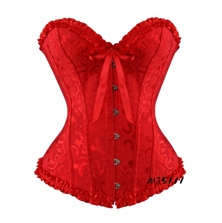 European and American palace chest binding wedding dress sexy waist binding belly binding vest waist binding corset red (YSJ) red XS - Image 1