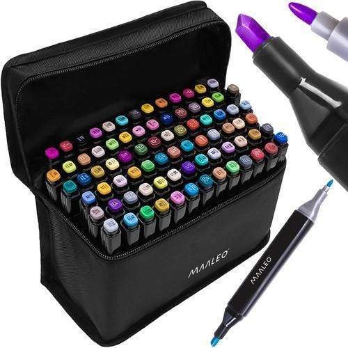 80-pack - Marker Pens with Case - Double-sided - Pens Multicolor multicolor - Image 1