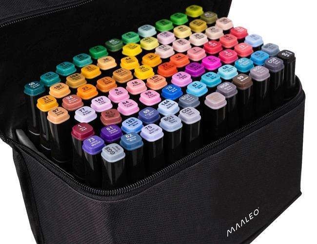 80-pack - Marker Pens with Case - Double-sided - Pens Multicolor multicolor - Image 2