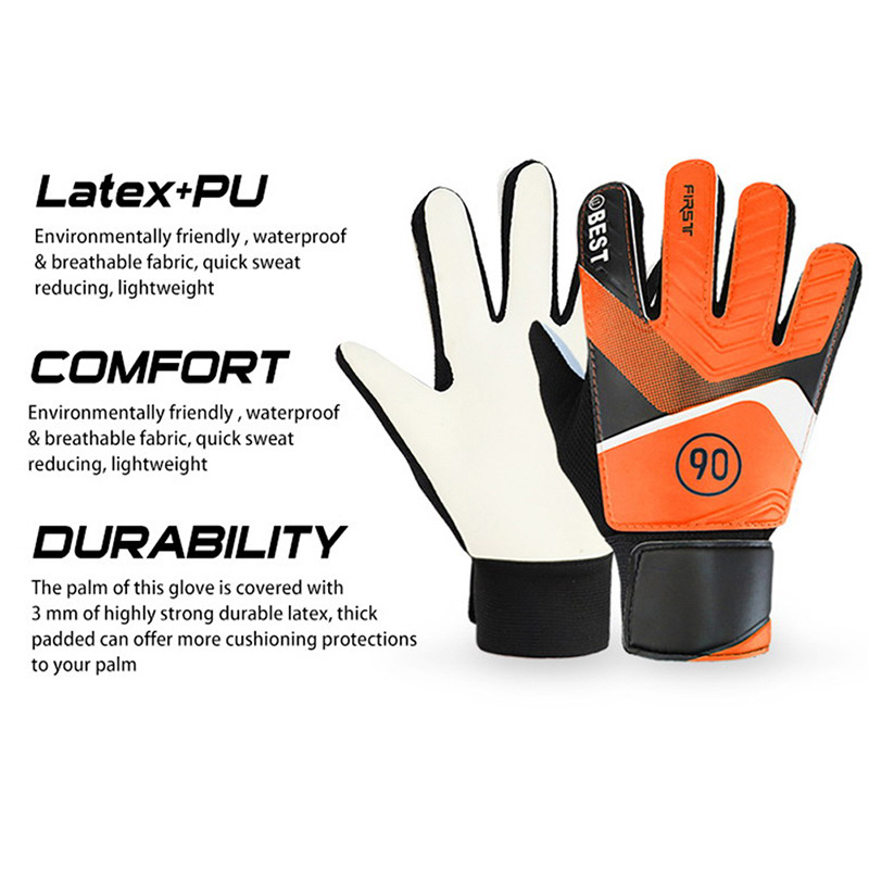 pair of children's football goalkeeper gloves, anti-collision, blue M Blue Blue M - Image 6
