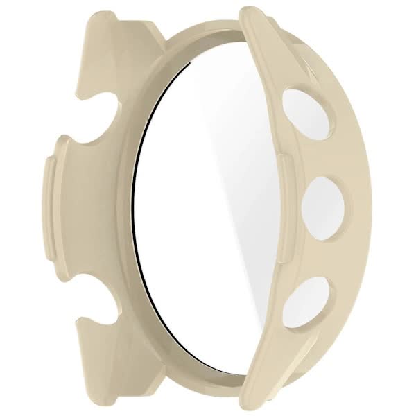 For Garmin Forerunner 970 Watch Case WANLONFENG PC Frame Protection with Tempered Glass Screen Protector - White White - Image 3