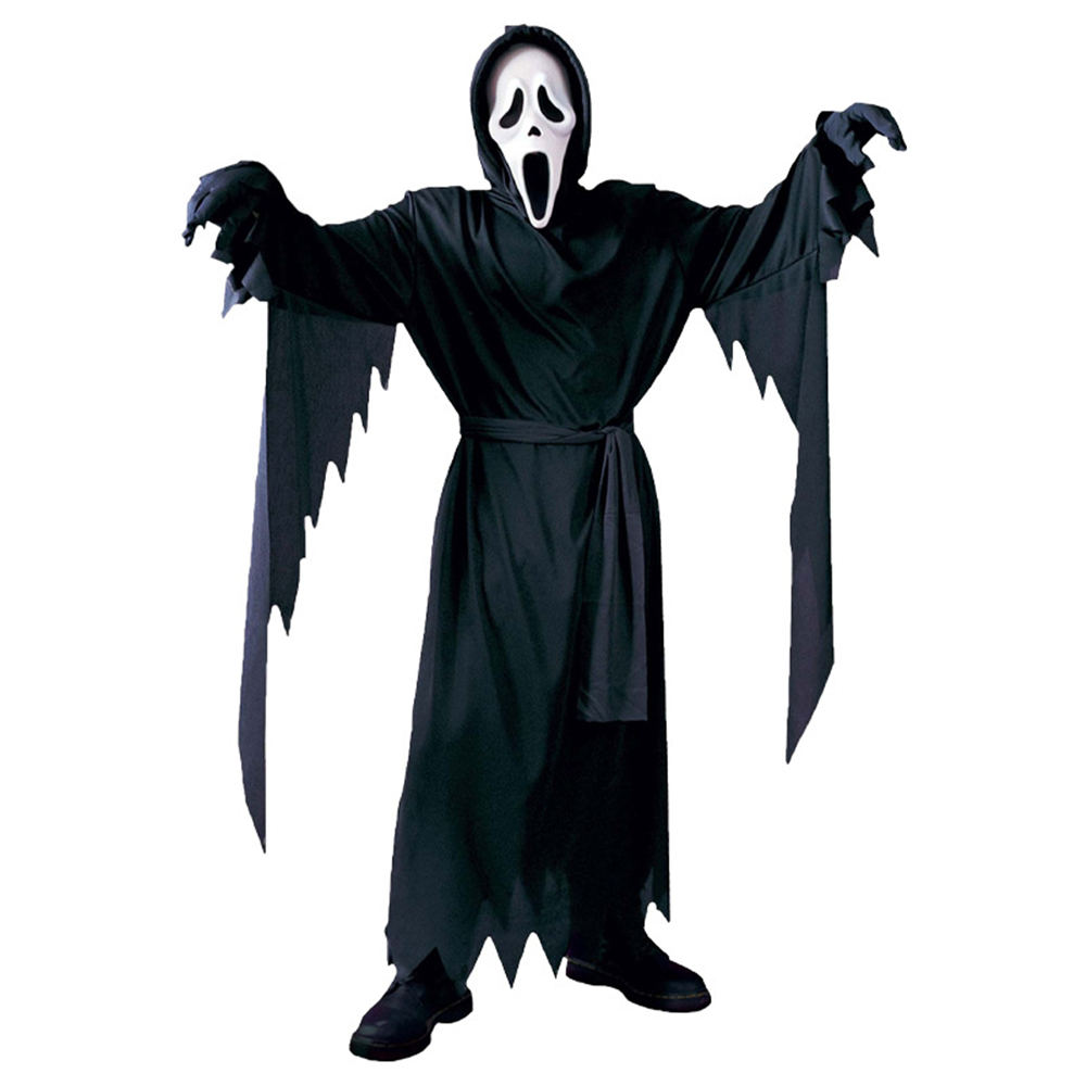 Scream Ghostface Black Halloween Scary Costume, Men, Adult Size Halloween Masquerade Costume S - Image 1