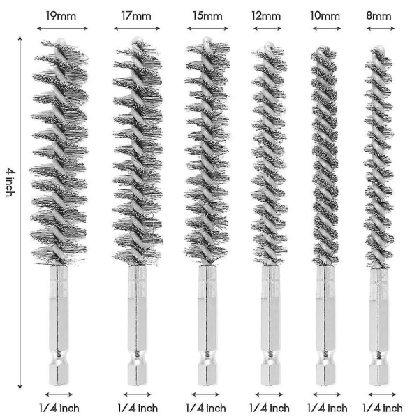 pcs wire brushes for drilling, small wire brush in different sizes, for cleaning, cleaning - Image 2