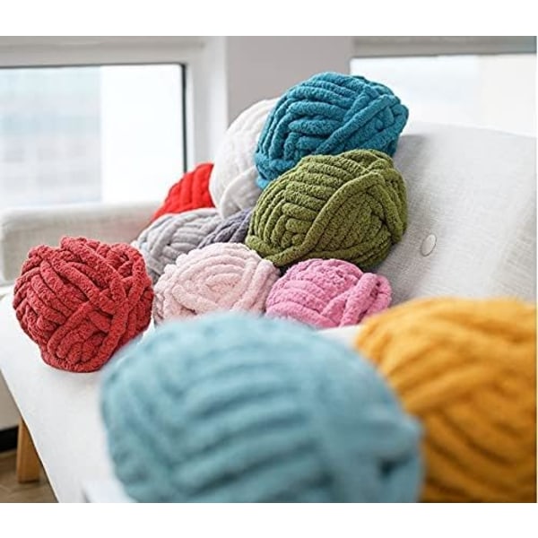 Chunky Knitted Chenille Yarn for Hand Crocheting Blankets Super Soft Large Jumbo Blanket Yarn - Olive Green - Image 4