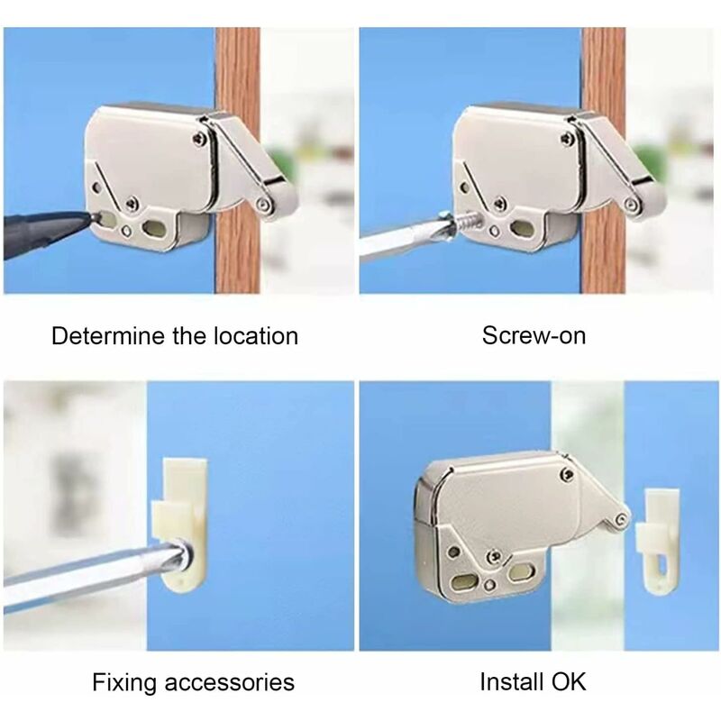 Mini latches with spring, 6 pcs Mini automatic spring lock, Spring lock, Spring lock Mini cabinet lock Mini latch for kitchen cabinet door - Image 4