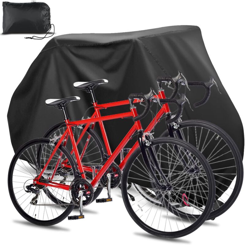Waterproof 210D Oxford Bicycle Cover for 2 Bikes with Lock Holes, Windproof Storage Bag for Outdoor Bicycles, Compatible with 56Vingt - Image 2