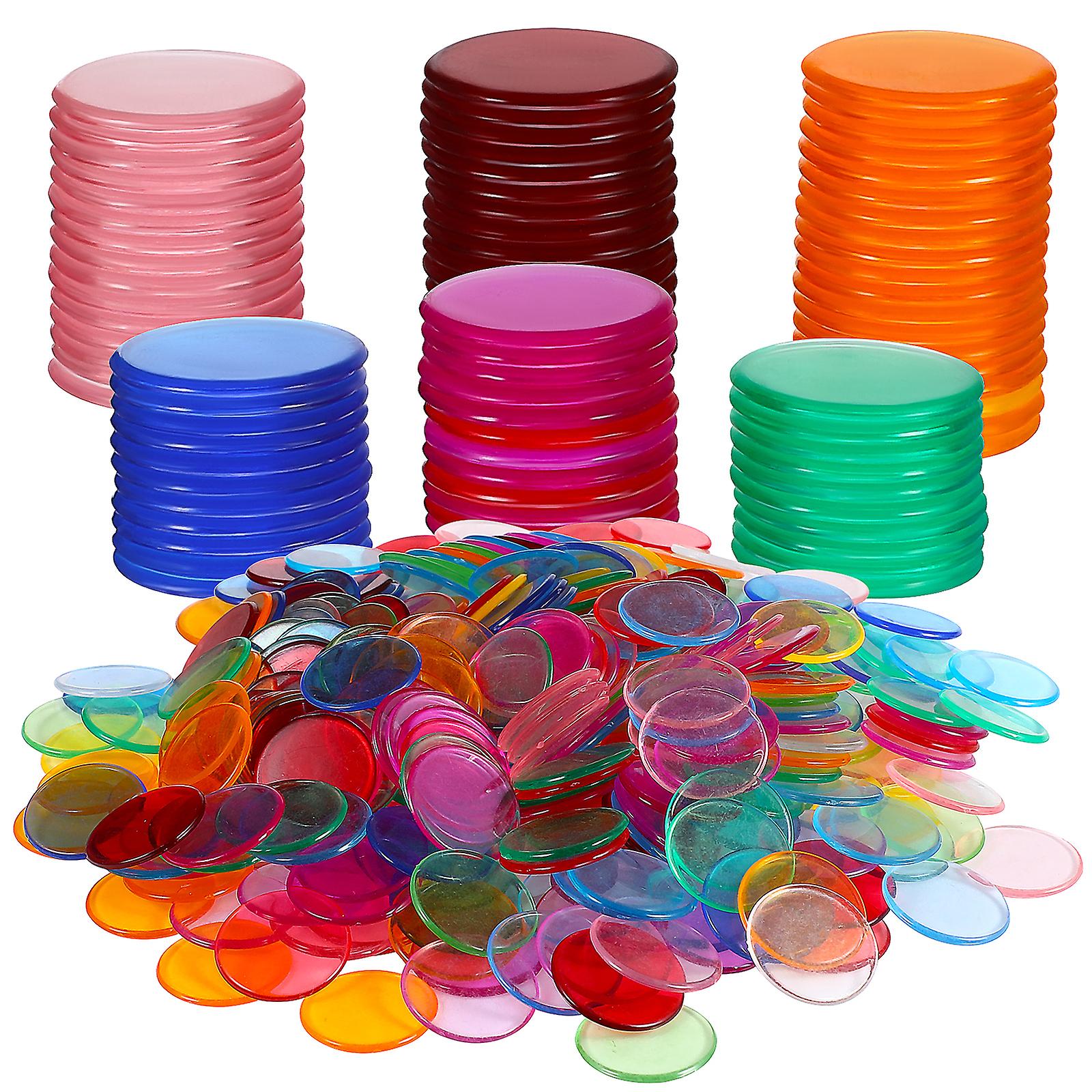 500 pcs Plastic Bingo Tiles, Round Tiles, Bingo Game Markers, Playing Cards, Counting Games, Accessories - Image 1
