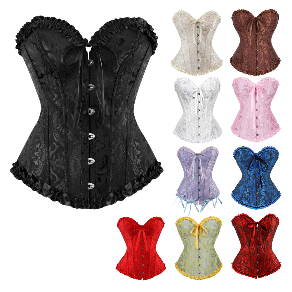 Women's Corset with Flowers, Braless, Strapless Lingerie Black Black[ca] Black 4XL - Image 1