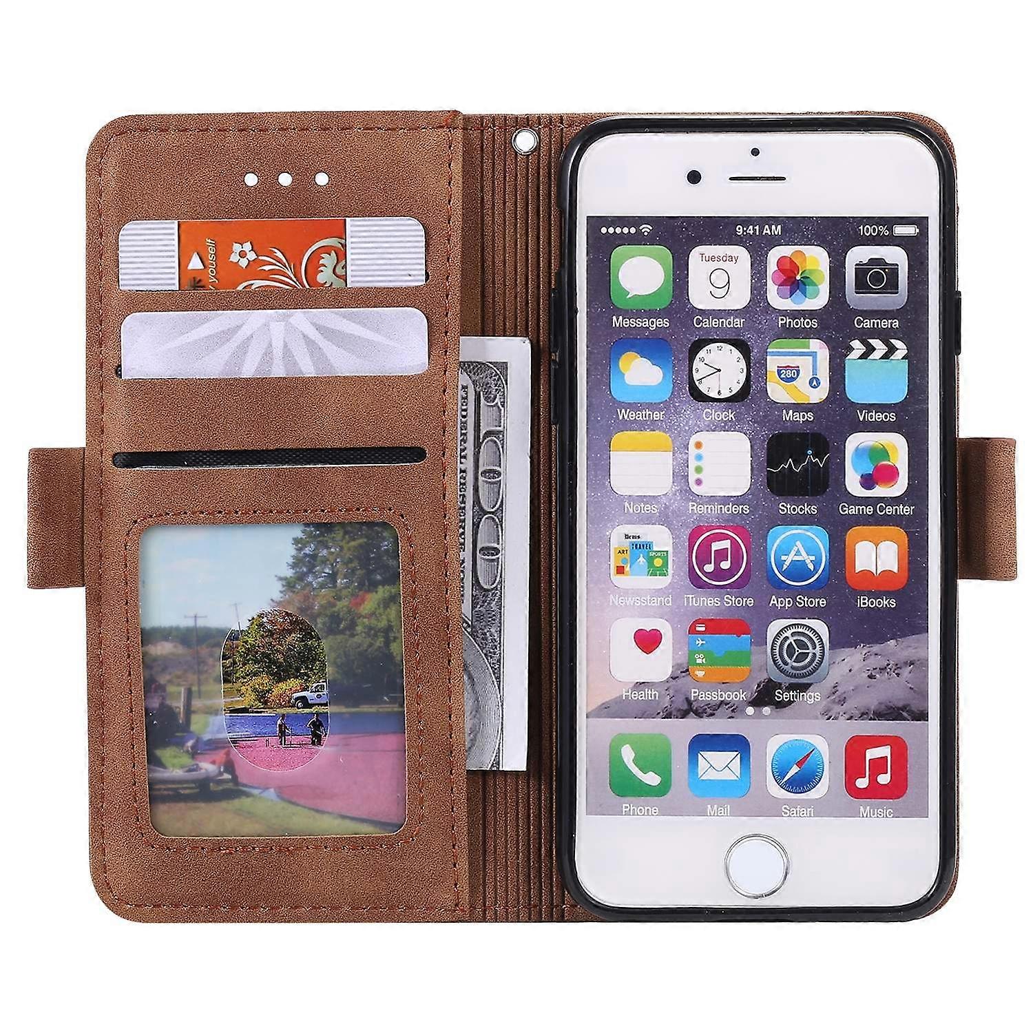 For iPhone 16e Case RFID Blocking Wallet Stand Leather Phone Case Multicolor Green Multicolor Green - Image 2
