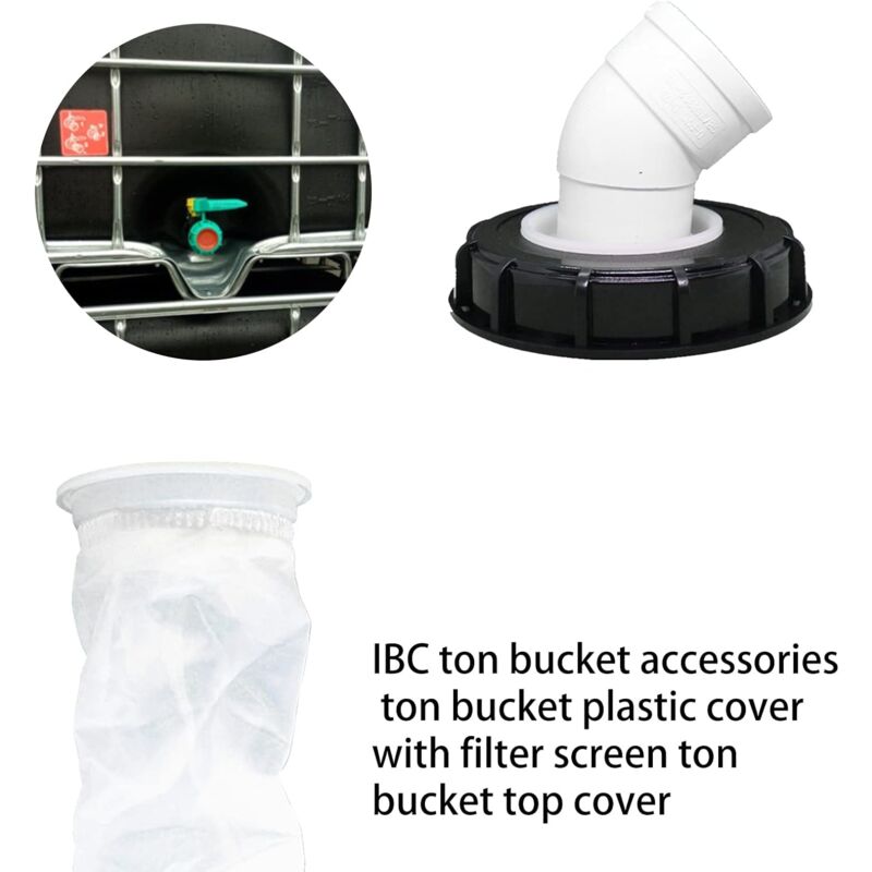 45° IBC Water Filter with Lid, 163mm Nylon Rainwater Filter, Washable, Compatible with IBC Water Tank DN 150 - Image 5