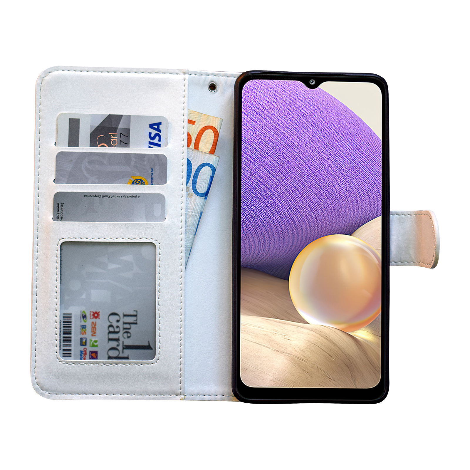 Samsung Galaxy A32 5G - Leather Case / Protection White_max White - Image 5