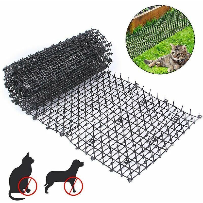 Anti-cat mat with barbed wire mesh garden anti-dog cat pet plastic anti-stick pet black 20028cm，Fonepro,de - Image 1