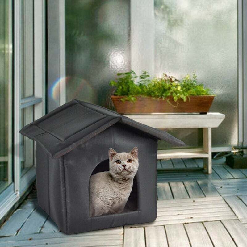 Waterproof Outdoor Cat House, Indoor Dog Kennel, Foldable Waterproof Cat Tent, Warm Oxford Fabric for Winter, M - Image 3
