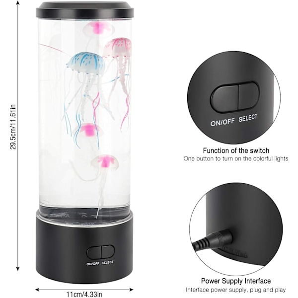 Jellyfish Lamp, Jellyfish Lava Lamp Aquarium Jellyfish Lamp LED Light 7 Colors with USB for Children's Bedroom Christmas Gift Birthday Gift - Image 4