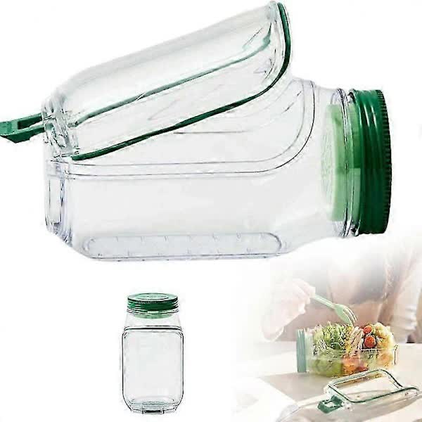 NEW Salad Container with Sauce Dressing Container, Vertical Layered Salad Container with Built-in Bowl, Portable Leak-Proof All-in-One Salad Box - Image 1