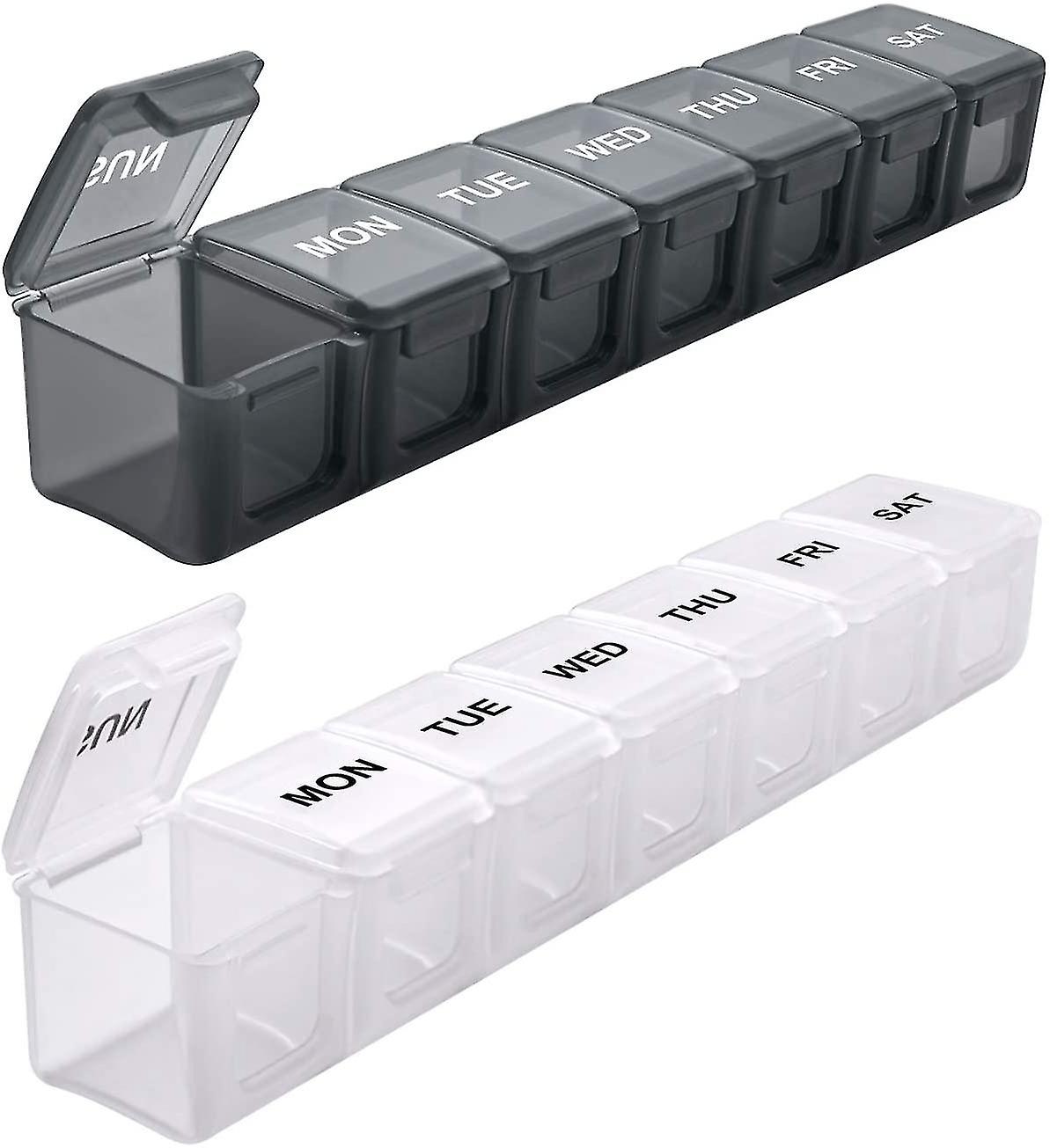 pcs Oversized Weekly Pill Organizer Box 2-pack, You Can Carry The Daily Pill Box Oversized Every Week Medicine Box - Image 1