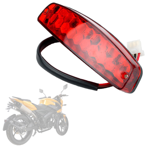Motorcycle Tail Light Stop Brake Light 12V Red Taillight Brake Tail Light for ATV Off-Road Motorcycle Tail Light Red - Image 2