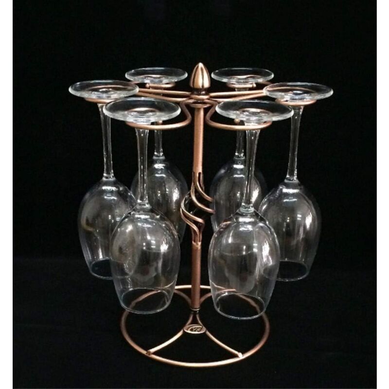 pc Wine glass rack, Wine glass rack with wine glass drying rack, holds 6 wine glasses (wine glasses not included). - Image 3