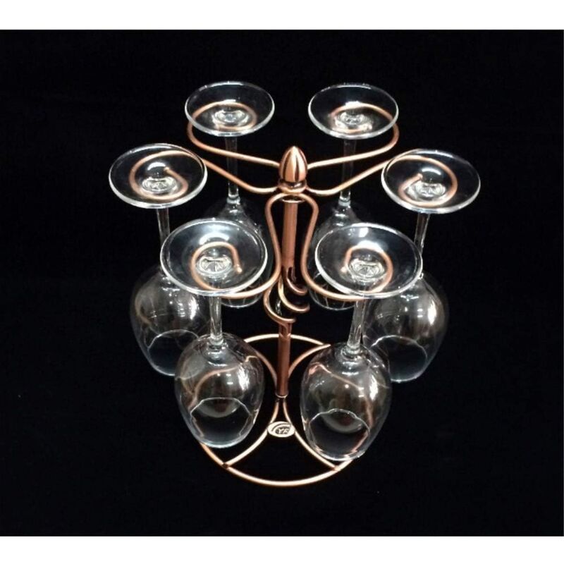 pc Wine glass rack, Wine glass rack with wine glass drying rack, holds 6 wine glasses (wine glasses not included). - Image 4