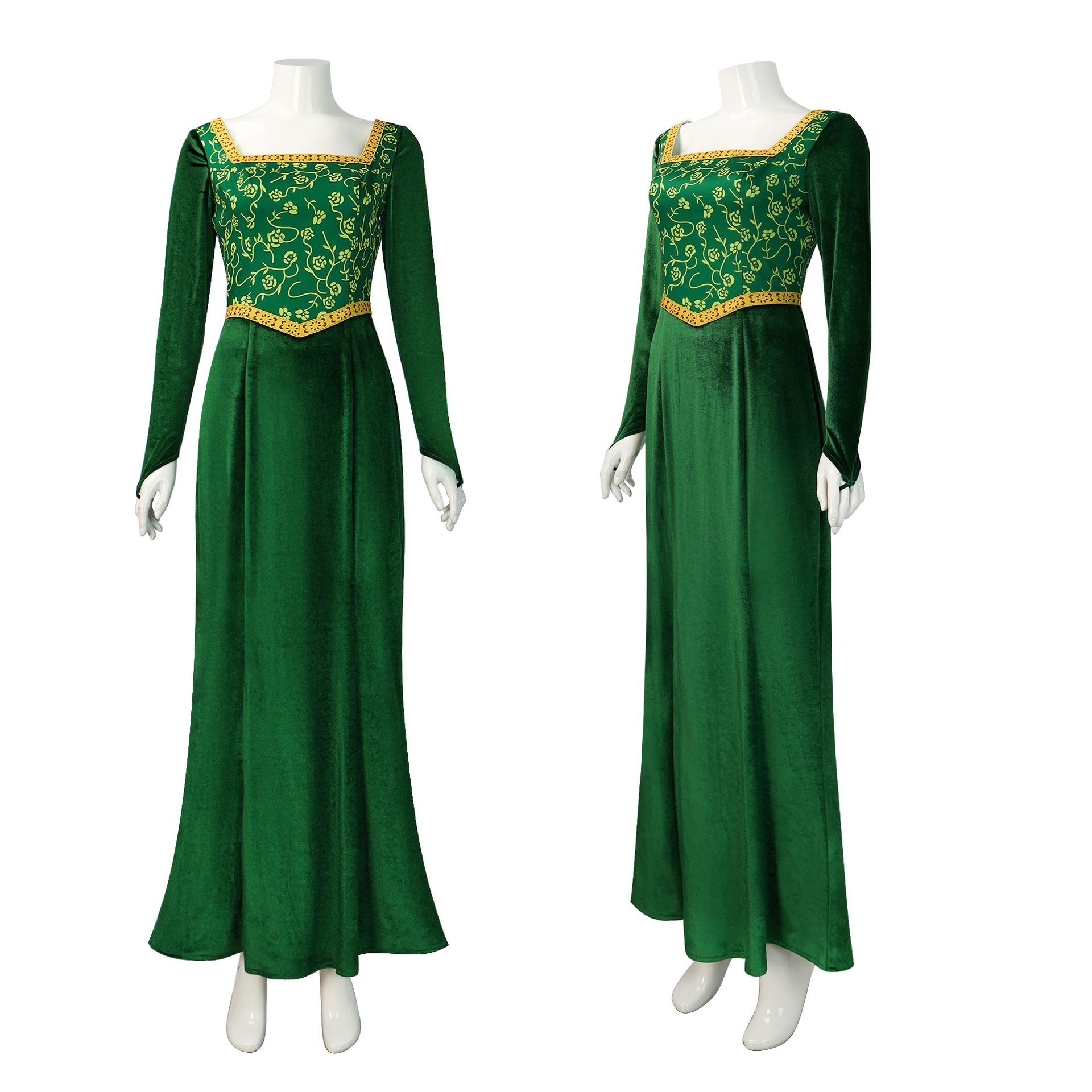 Princess Fiona Dress Halloween Masquerade Green Dress, Party Costume Role Play for Adult S - Image 1