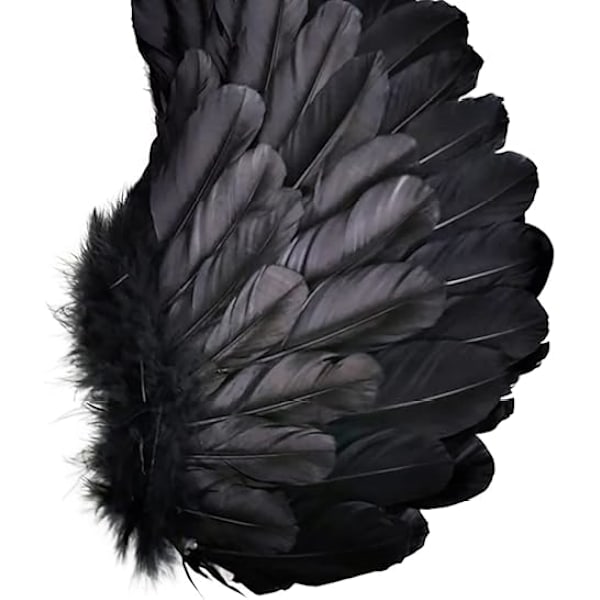 Black wings and halo devil wings for kids black wing feather wings for Halloween - Image 3