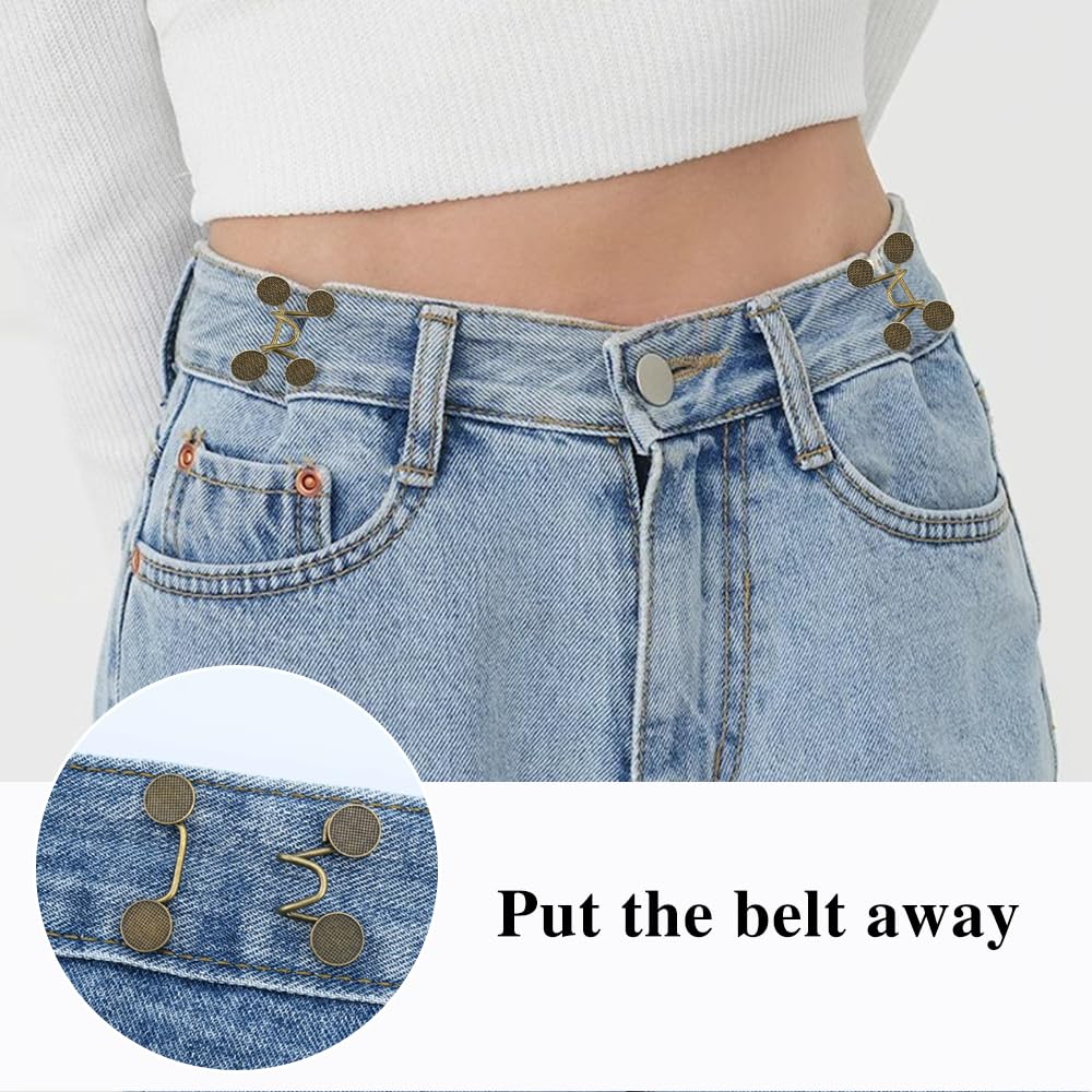 Jeans Waist Adjustment Set, No Stitching, Removable Trouser Buttons, Jeans Waist Buckle, Jeans Tightening Buckle for Waist Adjustment{EE} - Image 5
