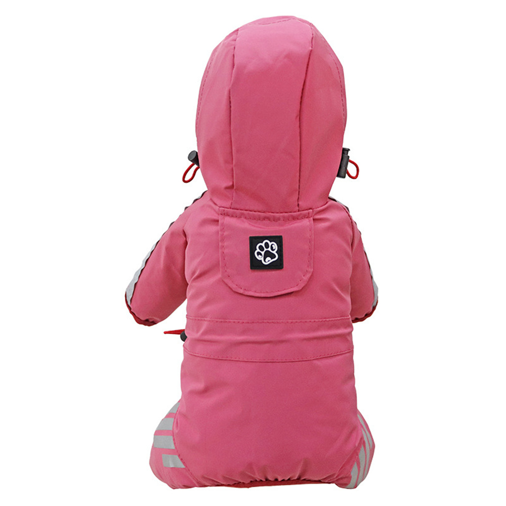 Dog Rainwear Raincoat Pet Hood Waterproof Jacket Clothing pink L - Image 3