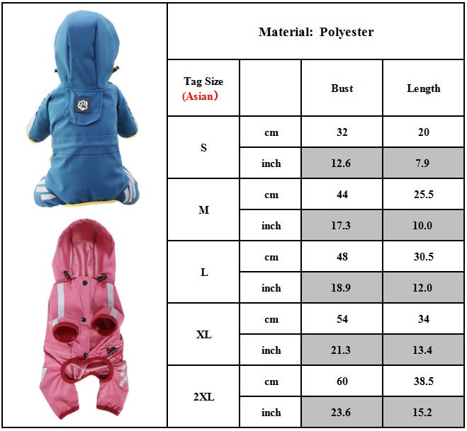 Dog Rainwear Raincoat Pet Hood Waterproof Jacket Clothing pink L - Image 5