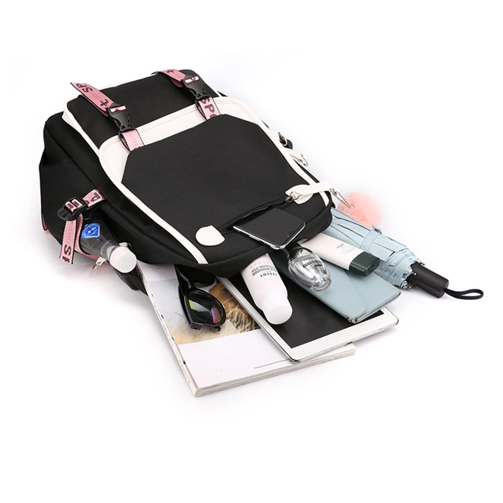 K-Pop Demon Hunters Anime School Backpack Cute Cartoon Bag for Students black_tfrf black 10 - Image 3