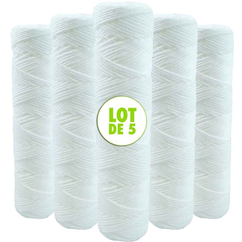 5-Pack 9 3/4 Inch Anti-Sediment Water Filter Cartridges - 20 Micron Compatible with 10 Inch Filter_MGF - Image 2