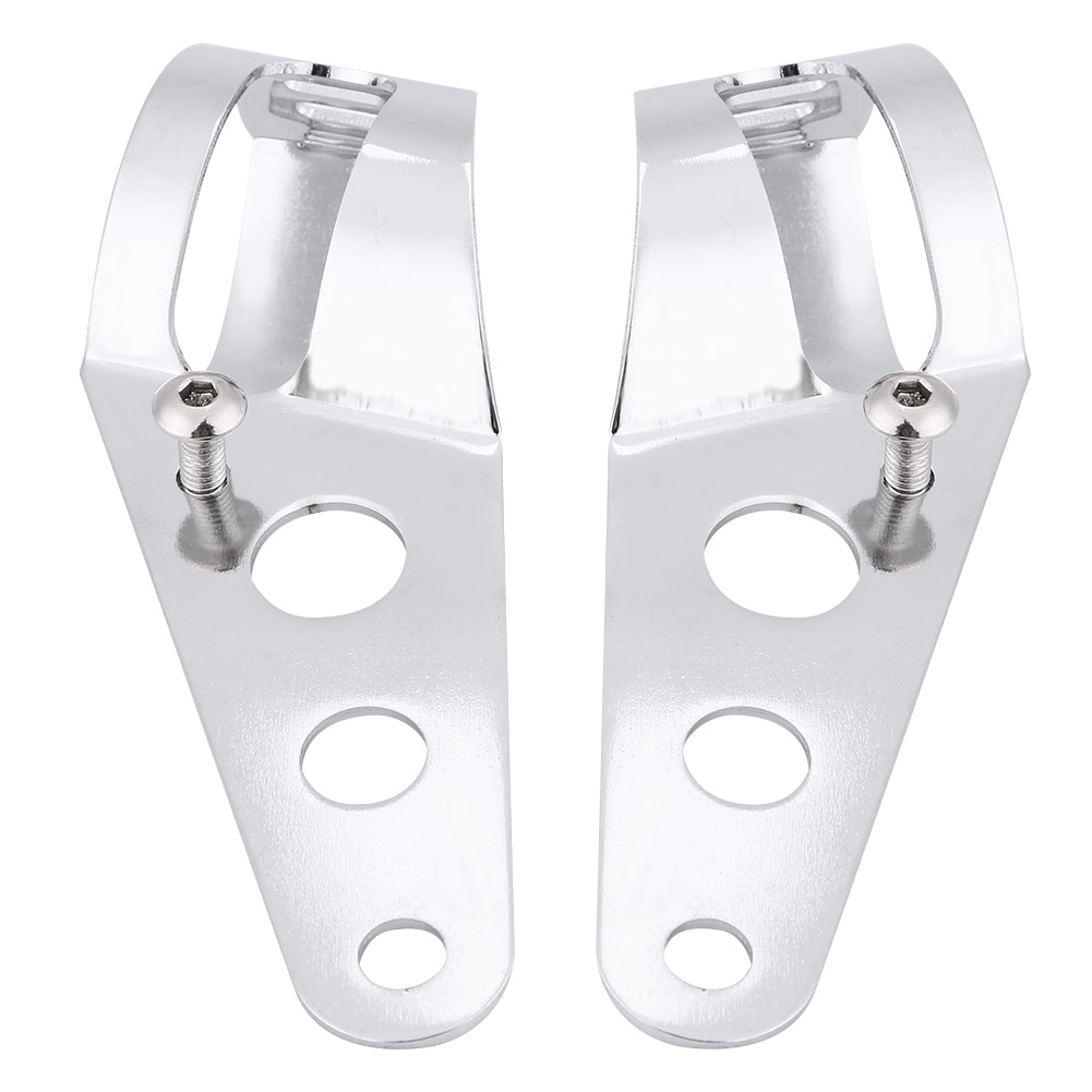 35-43mm Motorcycle Headlight Mount Bracket Fork Tube Clamp Kit Chrome for Chopper Cafe Racer - Image 1