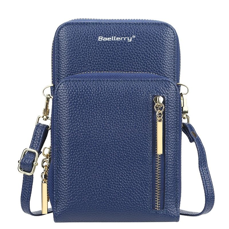 Shoulder bag mobile phone bag with shoulder strap for mobile phone blue A blue A - Image 1