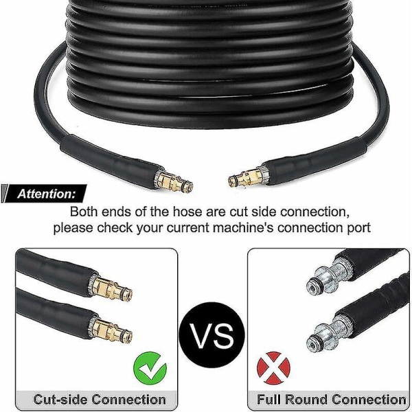 Hose for Kärcher K2 K3 K4 K5 K6 K7 high pressure washer - 10m - Quick connect hose with brass nozzles 10M-yux 10M - Image 2
