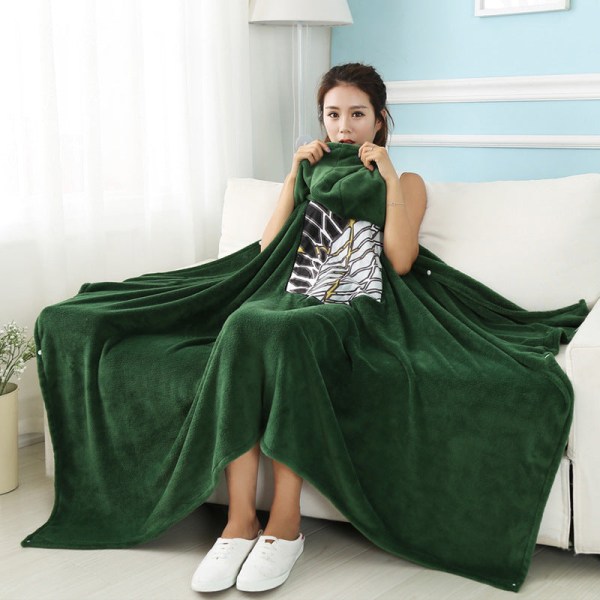Attack on Titan Cosplay Blanket Cloak Costume Shingeki No Kyojin Survey Corps Cloak Cape Flannel Hoodie Costumes style1 M - Image 4