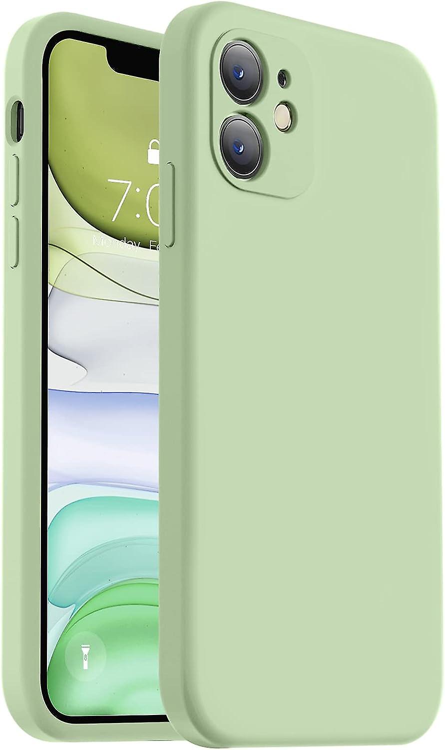 Upgraded Liquid Silicone with [Square Edges] [Camera Protection] [Soft Anti-Scratch Microfiber Lining] Mobile Case for iPhone 11 6.1 inch - Matcha - Image 1
