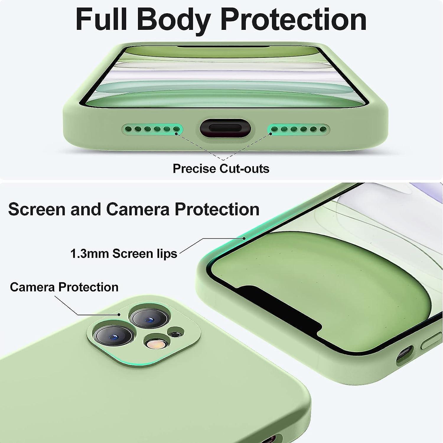 Upgraded Liquid Silicone with [Square Edges] [Camera Protection] [Soft Anti-Scratch Microfiber Lining] Mobile Case for iPhone 11 6.1 inch - Matcha - Image 3