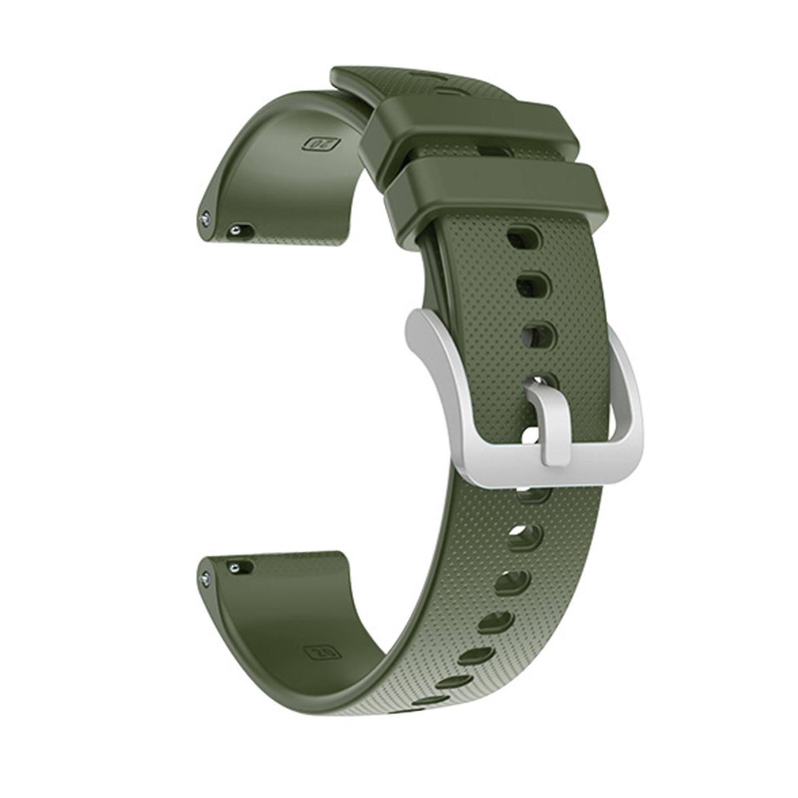 Watch Band 20mm/22mm Checkered Soft Silicone Strap Replacement for Compatible with Garmin Venu SQ/Venu/Vivoactive 3 4/Forerunner 245 Army Green Army Green 20 mm - Image 1