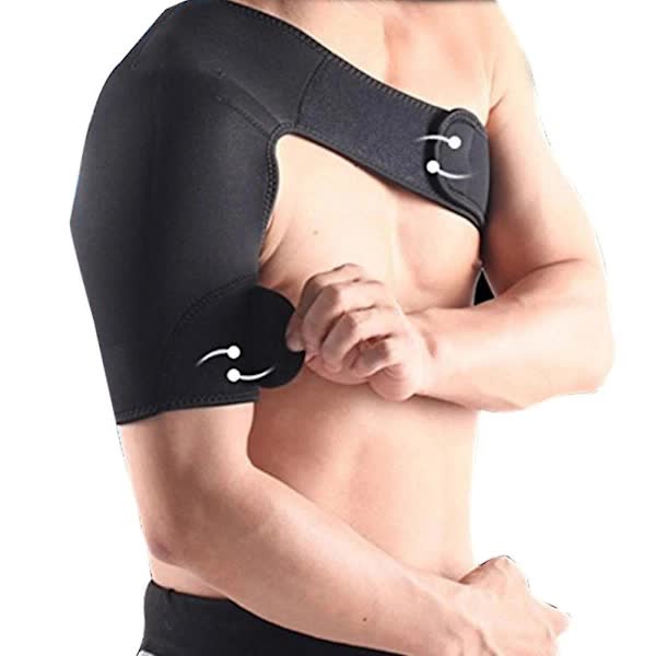 Adjustable Shoulder Support Protective Equipment Shoulder Protection Belt for Sports - Right Shoulder (Black) - Image 1