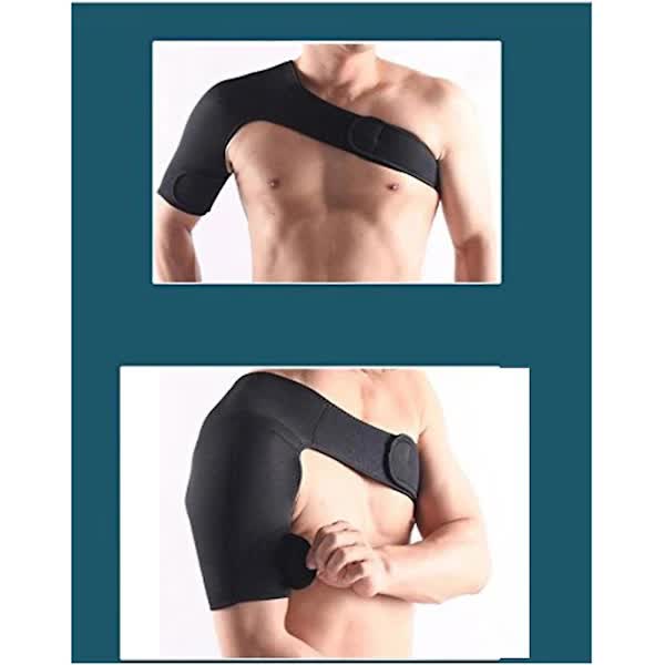 Adjustable Shoulder Support Protective Equipment Shoulder Protection Belt for Sports - Right Shoulder (Black) - Image 2