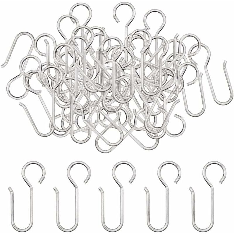 Curtain Clips, 40 Pieces Curtain Rail Hooks, Heavy Duty Zinc Curtain Hooks, for Door Curtains, etc. (50x2.5mm) - Image 5