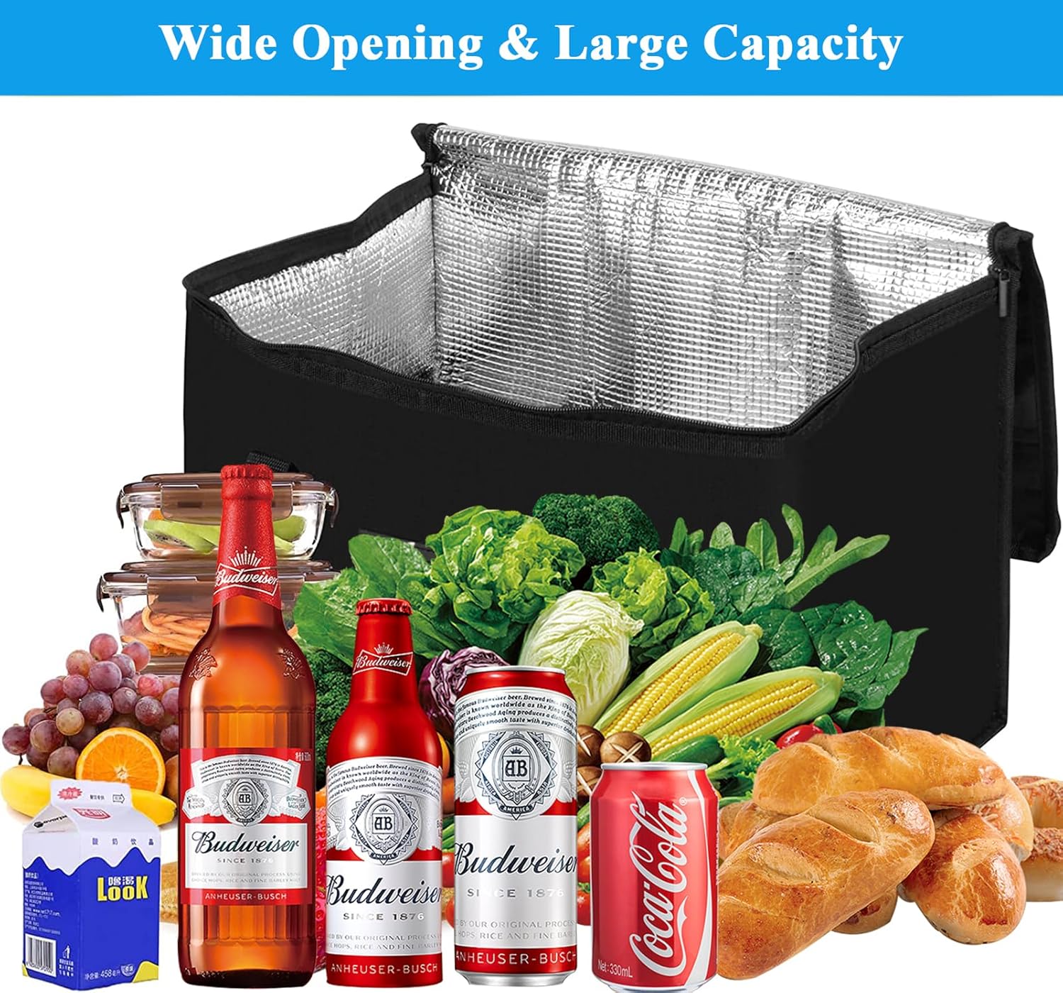 Soft Cooler Bag, 40L Large Cooler Bag, Grocery Bags, Picnic Bag, Thermal Food Delivery Bag, Insulated Bag, Cooler Bag_yux - Image 3