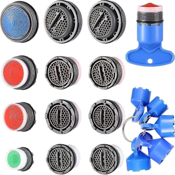 12pcs Faucet Aerator Replacement for Sink Aerator with 5pcs Faucet Aerator Key Removable Tool M16.5 18.5 21.5 24mm... - Image 1